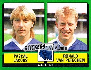 Sticker Pascal Jacobs / Ronald Van Peteghem - Football Belgium 1988-1989 n. 397 - Panini
