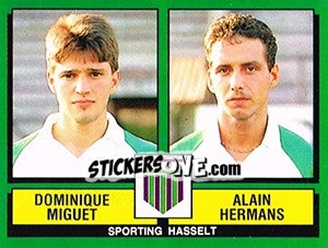 Figurina Dominique Miguet / Alain Hermans - Football Belgium 1988-1989 n. 414 - Panini