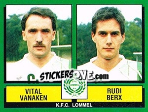 Sticker Vital Vanaken / Rudi Berx - Football Belgium 1988-1989 n. 419 - Panini