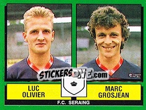 Cromo Luc Olivier / Marc Grosjean - Football Belgium 1988-1989 - Panini