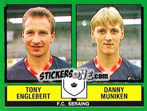 Sticker Tony Englebert / Danny Muniken - Football Belgium 1988-1989 - Panini