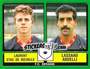 Sticker Laurent Stas De Richelle / Lassaad Abdelli - Football Belgium 1988-1989 n. 427 - Panini