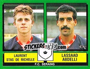 Figurina Laurent Stas De Richelle / Lassaad Abdelli - Football Belgium 1988-1989 - Panini