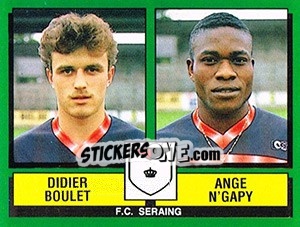 Sticker Didier Boulet / Ange N'Gapy - Football Belgium 1988-1989 n. 428 - Panini