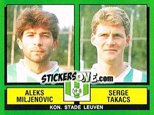 Cromo Aleks Miljenovic / Serge Takacs - Football Belgium 1988-1989 - Panini