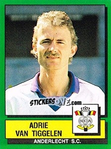 Cromo Adrie Van Tiggelen - Football Belgium 1988-1989 - Panini