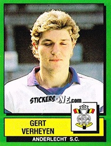 Figurina Gert Verheyen - Football Belgium 1988-1989 - Panini