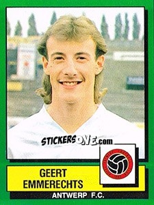 Sticker Geert Emmerechts - Football Belgium 1988-1989 - Panini