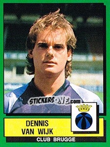 Sticker Dennis Van Wijk - Football Belgium 1988-1989 - Panini