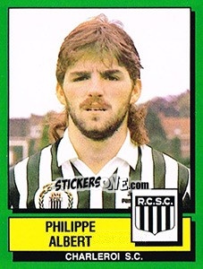 Sticker Philippe Albert - Football Belgium 1988-1989 - Panini