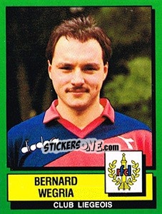 Figurina Bernard Wegria - Football Belgium 1988-1989 - Panini
