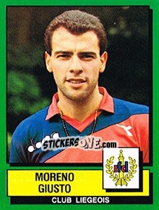 Figurina Moreno Giusto - Football Belgium 1988-1989 - Panini