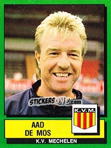 Cromo Aad De Mos - Football Belgium 1988-1989 - Panini