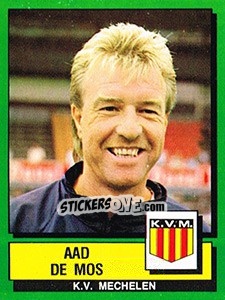 Sticker Aad De Mos - Football Belgium 1988-1989 n. 222 - Panini