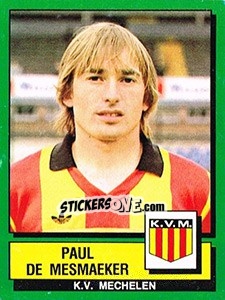 Sticker Paul De Mesmaeker - Football Belgium 1988-1989 - Panini