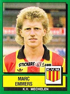 Figurina Marc Emmers - Football Belgium 1988-1989 - Panini
