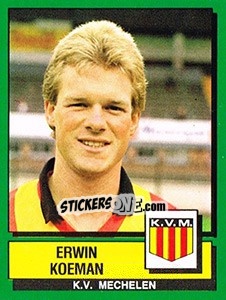 Sticker Erwin Koeman - Football Belgium 1988-1989 - Panini