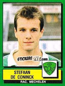Cromo Stefaan De Coninck - Football Belgium 1988-1989 - Panini