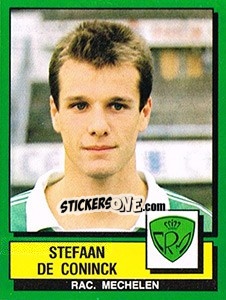 Cromo Stefaan De Coninck - Football Belgium 1988-1989 n. 254 - Panini