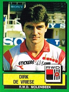 Figurina Dirk De Vriese - Football Belgium 1988-1989 - Panini