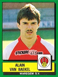 Cromo Alain Van Baekel - Football Belgium 1988-1989 - Panini