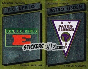 Sticker Armoiries Embleem (F.C. Eeklo - Patro Eisden ) - Football Belgium 1988-1989 n. 334 - Panini