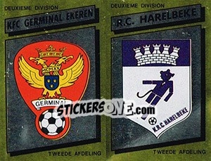 Sticker Armoiries Embleem (KFC Germinal Ekeren - R.C. Harelbeke ) - Football Belgium 1988-1989 n. 340 - Panini