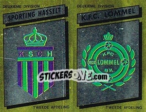 Sticker Armoiries Embleem (Sporting Hasselt - K.F.C. Lommel ) - Football Belgium 1988-1989 n. 343 - Panini