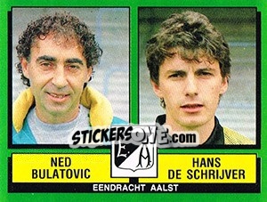 Sticker Ned Bulatovic / Hans De Schrijvers - Football Belgium 1988-1989 n. 351 - Panini