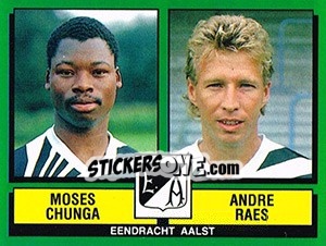 Sticker Moses Chunga / Andre Raes - Football Belgium 1988-1989 n. 356 - Panini