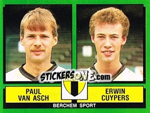 Sticker Paul Van Asch / Erwin Cuypers - Football Belgium 1988-1989 n. 360 - Panini