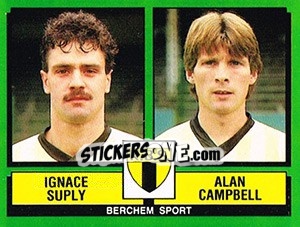 Sticker Ignace Suply / Alan Campbell - Football Belgium 1988-1989 n. 361 - Panini