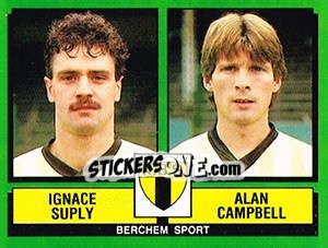 Sticker Ignace Suply / Alan Campbell - Football Belgium 1988-1989 - Panini