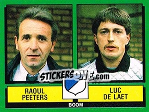 Sticker Raoul Peeters / Luc De Laet - Football Belgium 1988-1989 n. 363 - Panini