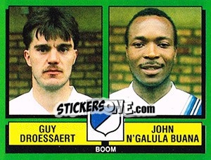 Cromo Guy Droessaert / John N'Galula Buana - Football Belgium 1988-1989 - Panini