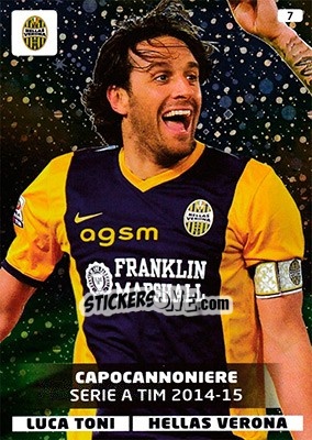 Sticker Luca Toni - Calciatori 2015-2016. Adrenalyn XL n. 7 - Panini