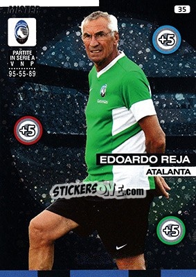 Sticker Edoardo Reja - Calciatori 2015-2016. Adrenalyn XL n. 35 - Panini