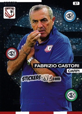 Sticker Fabrizio Castori - Calciatori 2015-2016. Adrenalyn XL n. 37 - Panini