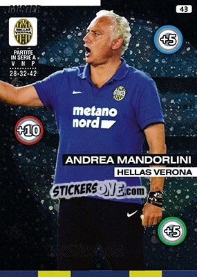 Sticker Andrea Mandorlini - Calciatori 2015-2016. Adrenalyn XL n. 43 - Panini