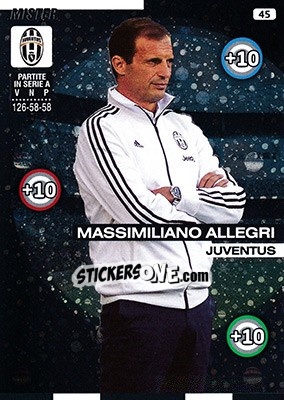 Sticker Massimiliano Allegri - Calciatori 2015-2016. Adrenalyn XL n. 45 - Panini