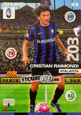 Sticker Cristian Raimondi - Calciatori 2015-2016. Adrenalyn XL n. 57 - Panini