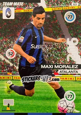 Sticker Maxi Moralez - Calciatori 2015-2016. Adrenalyn XL n. 63 - Panini