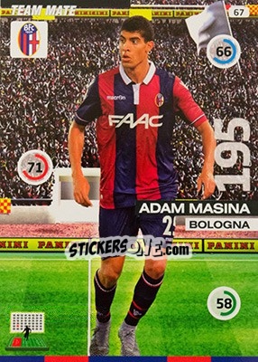 Sticker Adam Masina - Calciatori 2015-2016. Adrenalyn XL n. 67 - Panini