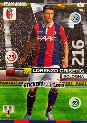 Sticker Lorenzo Crisetig - Calciatori 2015-2016. Adrenalyn XL n. 68 - Panini