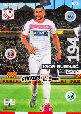Sticker Igor Bubnjic - Calciatori 2015-2016. Adrenalyn XL n. 75 - Panini