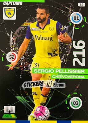 Sticker Sergio Pellissier - Calciatori 2015-2016. Adrenalyn XL n. 82 - Panini