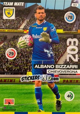Sticker Albano Bizzarri - Calciatori 2015-2016. Adrenalyn XL n. 83 - Panini