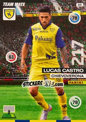Sticker Lucas Castro - Calciatori 2015-2016. Adrenalyn XL n. 89 - Panini