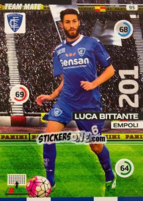 Figurina Luca Bittante - Calciatori 2015-2016. Adrenalyn XL n. 95 - Panini