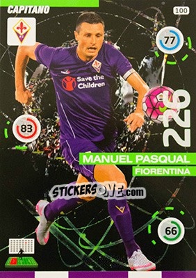 Sticker Manuel Pasqual - Calciatori 2015-2016. Adrenalyn XL n. 100 - Panini